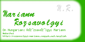 mariann rozsavolgyi business card